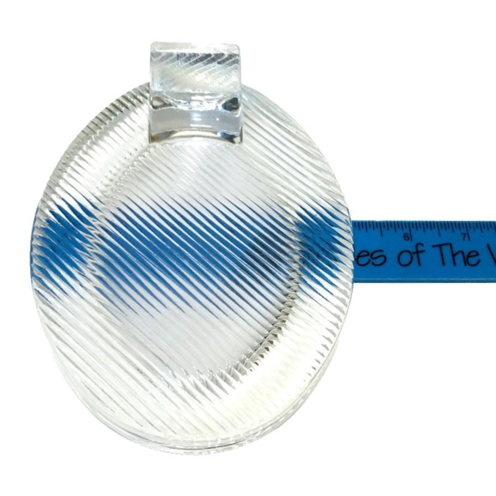 Mikasa Crystal Glass Oval Picture Frame with Ribbed Wave Design Freestanding - Picture 9 of 12